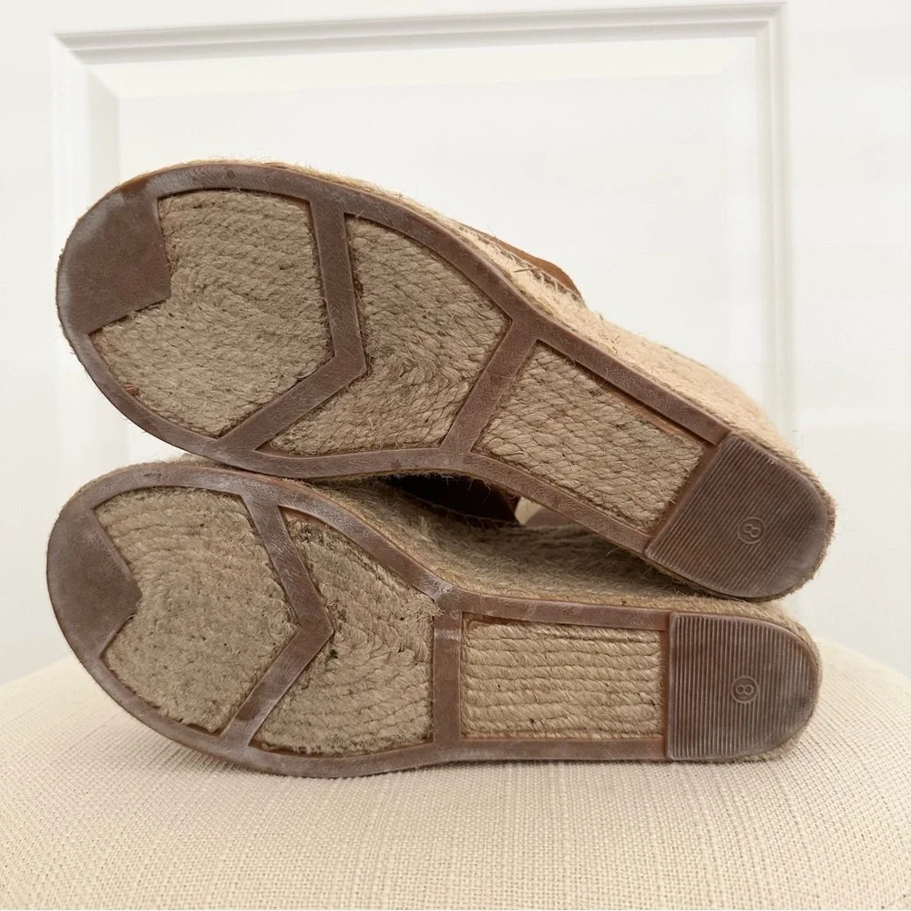 Espadrille Platform Wedge Sandals in Brown A59